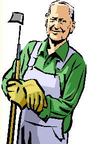 Man with hoe